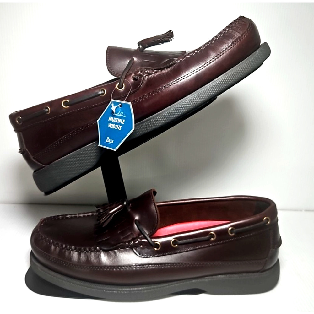 Men's GH Bass & Co. Henry II Slip On Leather Loafers 10 1/2 W-Burgundy -NEW